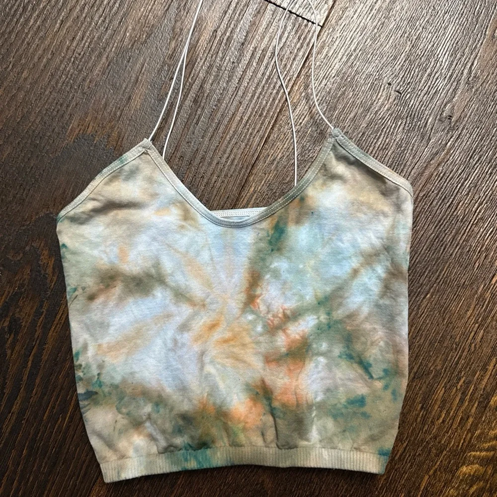 35. Free People Hand Tie-Dyed Skinny Strap Seamless Brami in XS/S - Picture 3 of 7